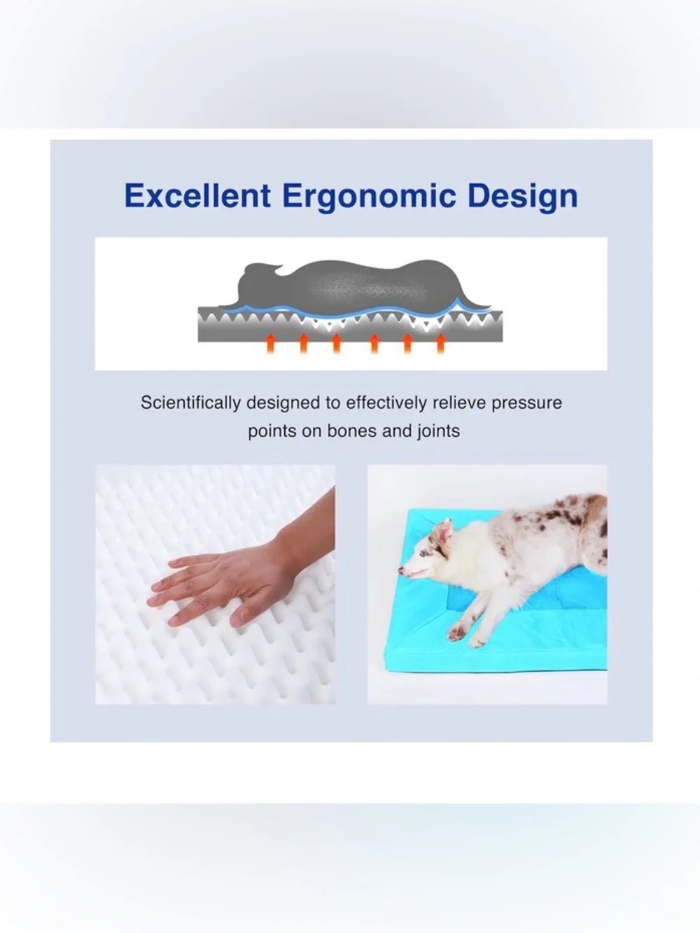 NWT - Blue Orthopedic Dog Crate Bed - Supportive Comfort for Medium Dogs